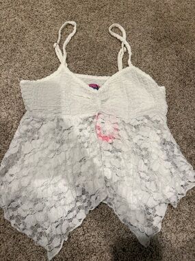 Edikted White Lace Peplum Camisole